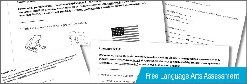 Homeschool Language Arts Assessment (for K-4th grades) | FREE
