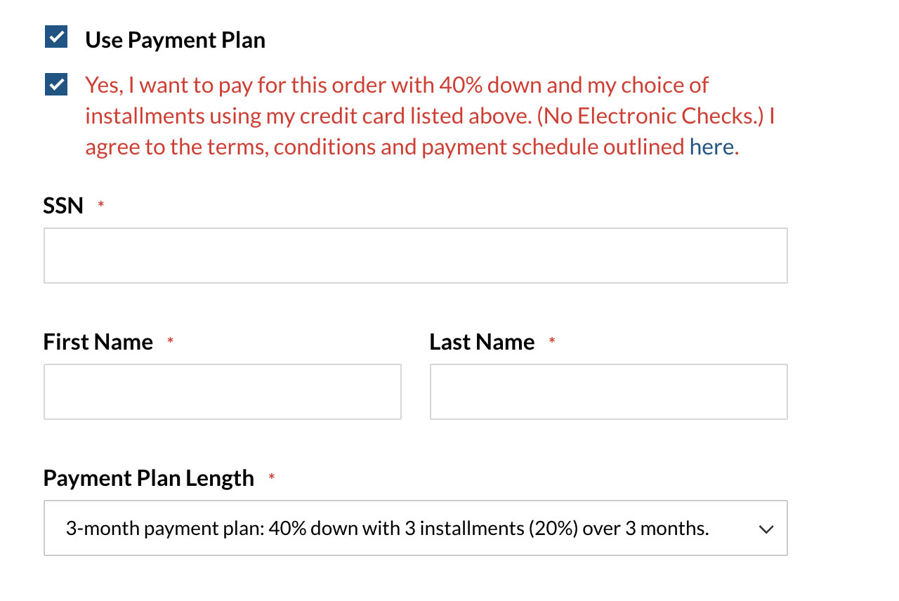 I want to use a Payment Plan